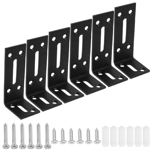 6 Pcs Supports d'Angle en Forme de L Réglables en Acier Inoxydable pour Étagères Supports d'Angle Droit Robustes Supports d'Étagère en Acier Inoxydable