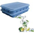 thumbnail image 1 of 2-piece Silicone Ice Cube Mold With Removable Lid, Reusable Freezer Ice Cube Tray For Freezer (dai Blue), 1 of 5