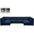 thumbnail image 2 of Meridian Furniture Alina Navy Velvet Modular Sectional, 2 of 14