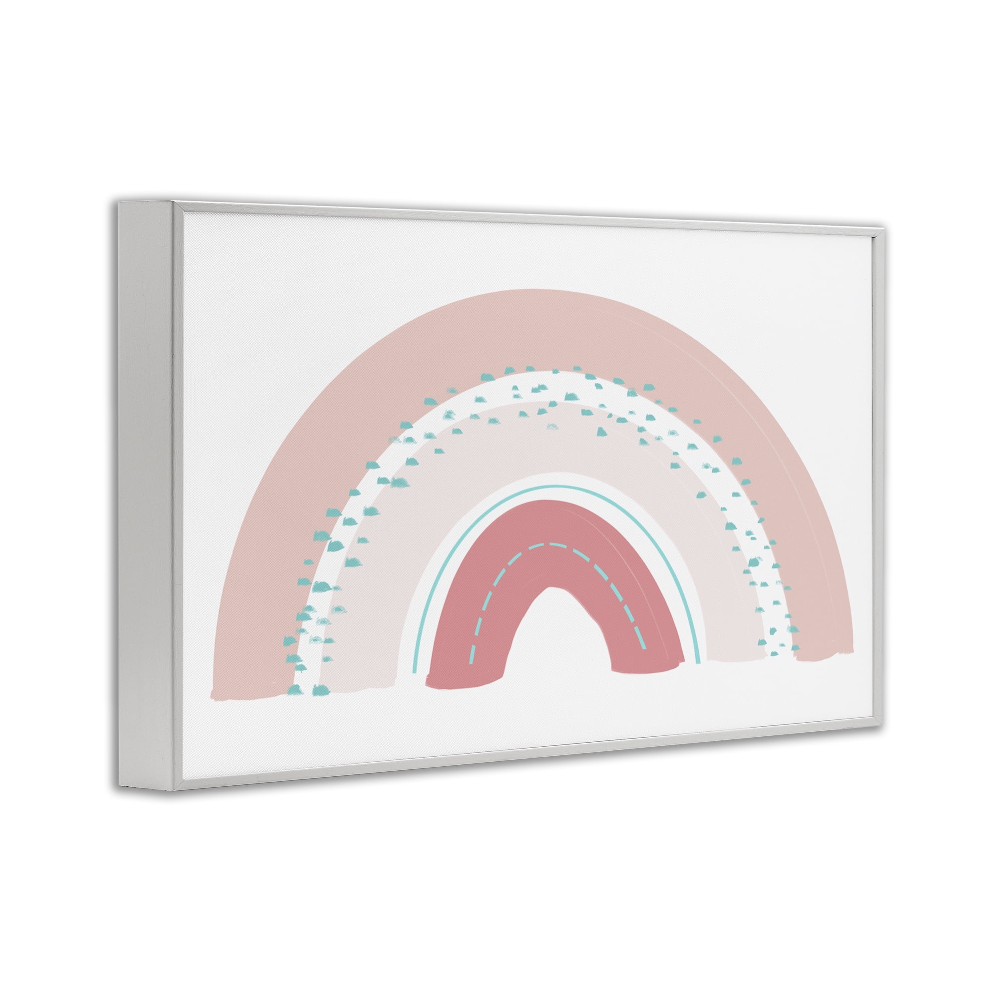 Stupell Industries Pink Rainbow with Speckles White Framed Giclee Art, design by Emily Navas