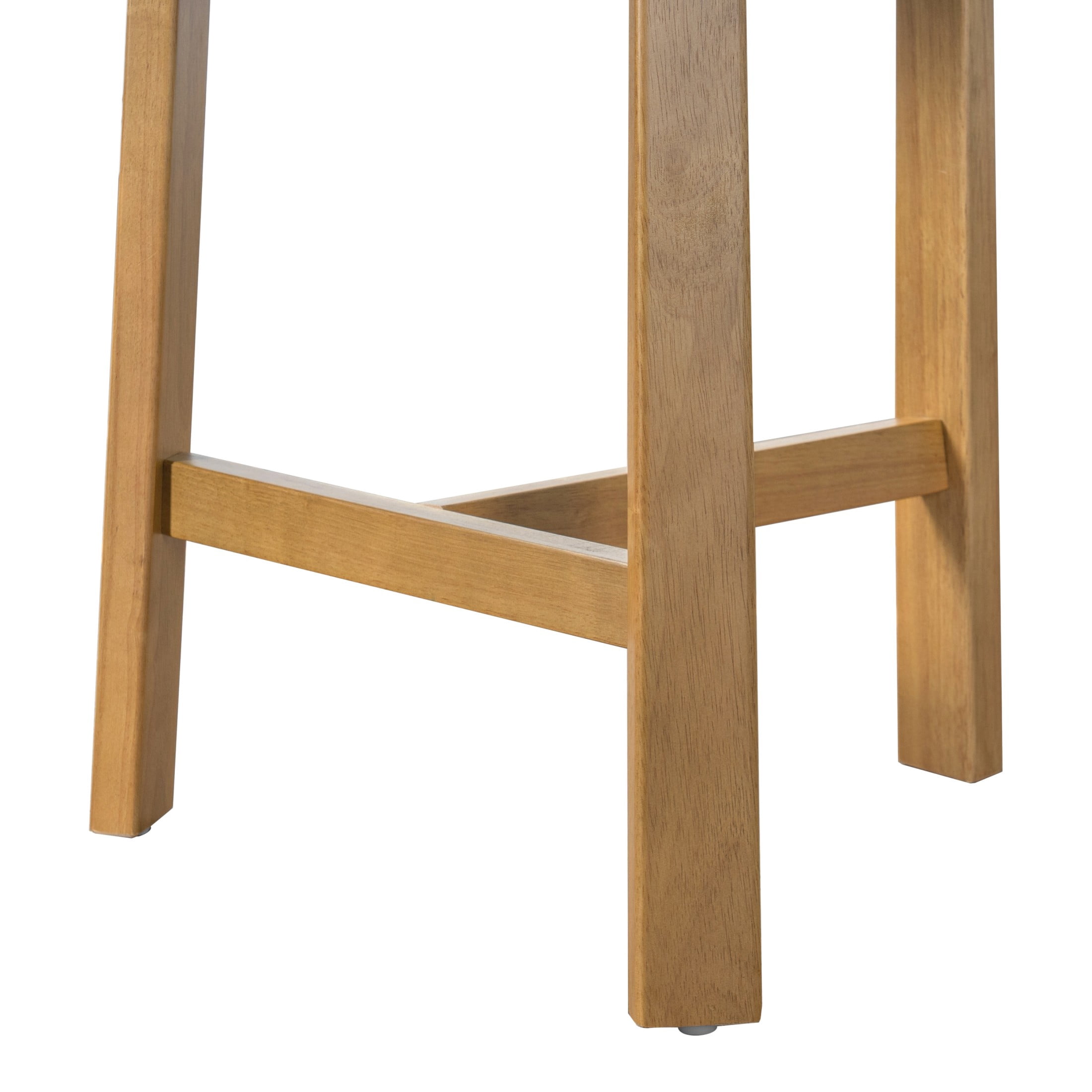 Christopher Knight Home Modern Upholstered Counter Stools with Curved Back, Wood Frame, Natural+Beige, Set of 4