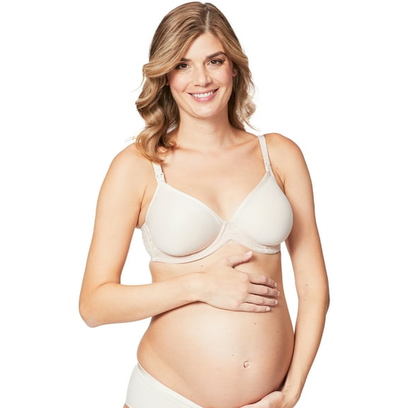 Cake Maternity Waffles Flexi Wire Nursing Bra for Breastfeeding, Supportive Pregnancy Maternity Bra, Beige, 30DD UK/ 30E US