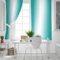 thumbnail image 5 of Fsddascl Aqua White Ombre Blackout Curtains for Bedroom/Living Room, Thermal Insulated Kitchen Curtains, Gradient Abstract Minimalist Aesthetic Grommet Darkening Window Treatment Drapes 52"x84"x2, 5 of 8