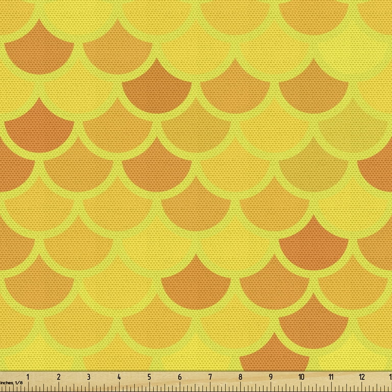 Fish Scale Upholstery Fabric by the Yard, Traditional Japanese Pattern  Yellow Fish Squama Mermaid Scales, Decorative Fabric for DIY and Home  Accents, 3 Yards, Pale Yellow Mustard by Ambesonne 