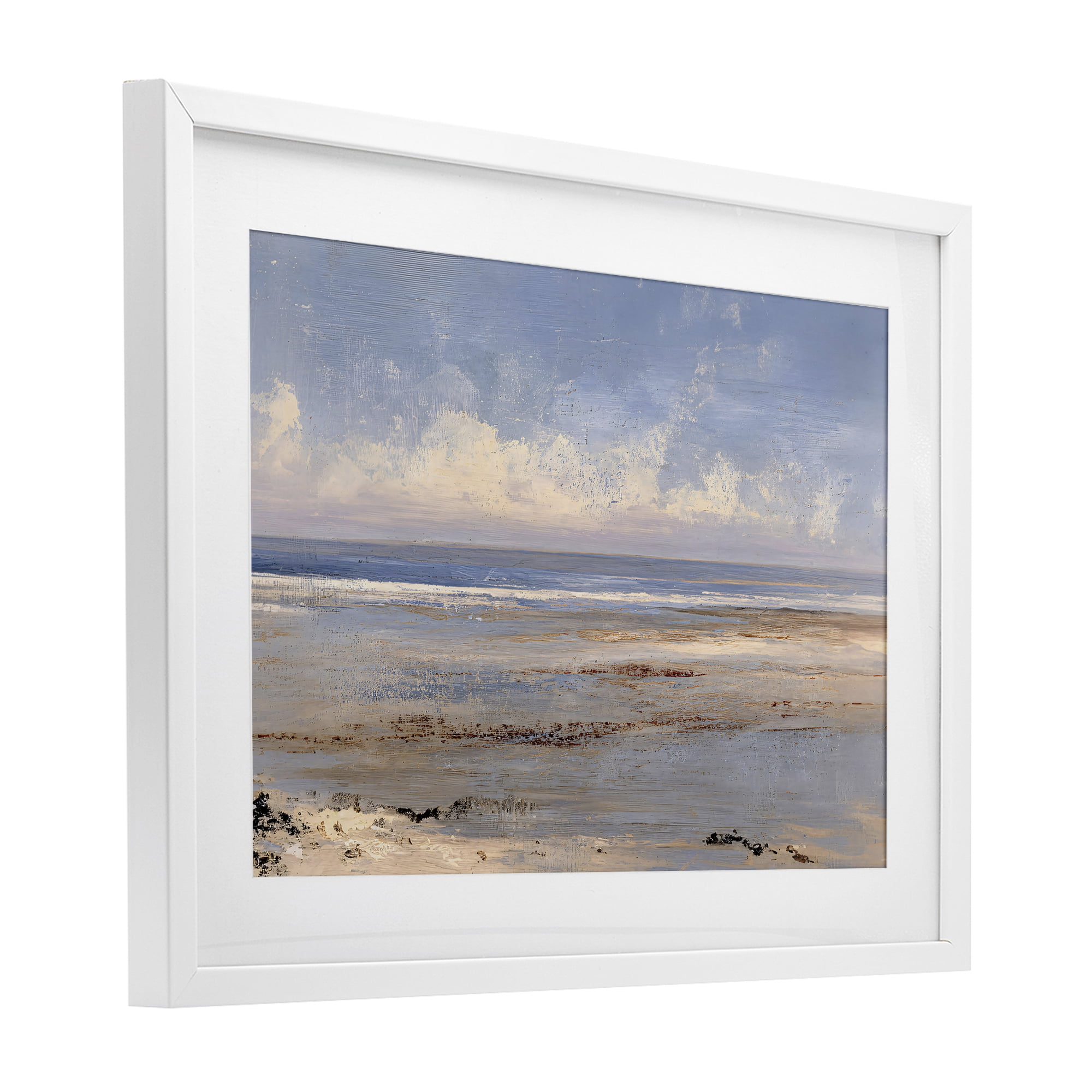 Stupell Industries Rustic Ocean Horizon Impression White Framed Print Under Glass, design by Jacky Ngan