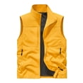thumbnail image 2 of Mens Casual Lightweight Travel Vest Outdoor Summer Utility Sai Sleeveless Jackets Hiking Fish Photo Vest with Zipper Pockets Big and Tall Size M-5XL Yellow, 2 of 5