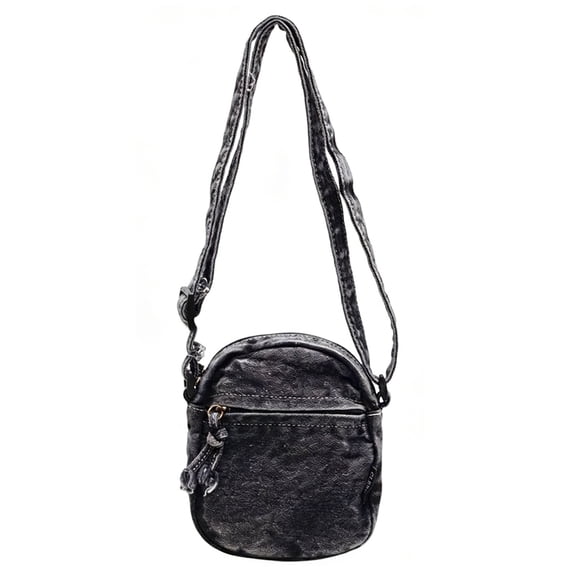 AOMRCOL Denim Crossbody Bags for Women,Mini Coin Bag with Adjustable Strap,Vintage Casual Denim Bag,Small Purses for Women,Black