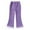 Purple, variant on Tfken Trousers For Girls Children Flare-Leg Casual Solid Color Elastic Waist Warm Fleece Pants Khaki Size 2-3 Years