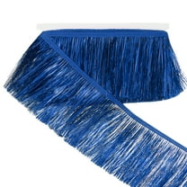 Uxcell 5.5 Yard of 4 Inch Shiny Tinsel Fringe Trim for DIY Latin Dance Costume, Blue