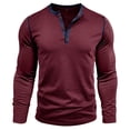 thumbnail image 5 of Puntoco Mens Casual Short Sleeve Henley Shirts Fashion Button T Shirts with Pocket Winter Clothing for Men Wine XXXL(XXXL), 5 of 9