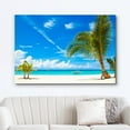 thumbnail image 2 of wall26 Canvas Print Wall Art Tropical Island Teal Ocean Beach Shore Nature Wilderness Photography Realism Rustic Scenic Landscape Zen Colorful for Living Room, Bedroom, Office - 32x48 inches, 2 of 5