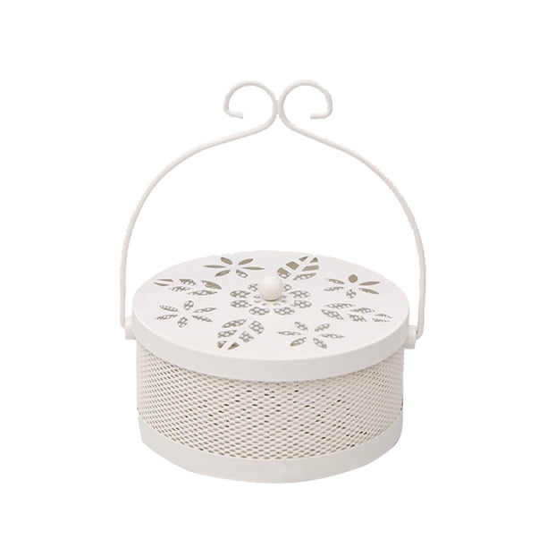 Quemador de bobina para mosquitos, soporte de incienso, estuche de jardín de sándalo anti escaldado hueco, accesorios portátiles de metal para el hogar Jumpingount JJ24244-03