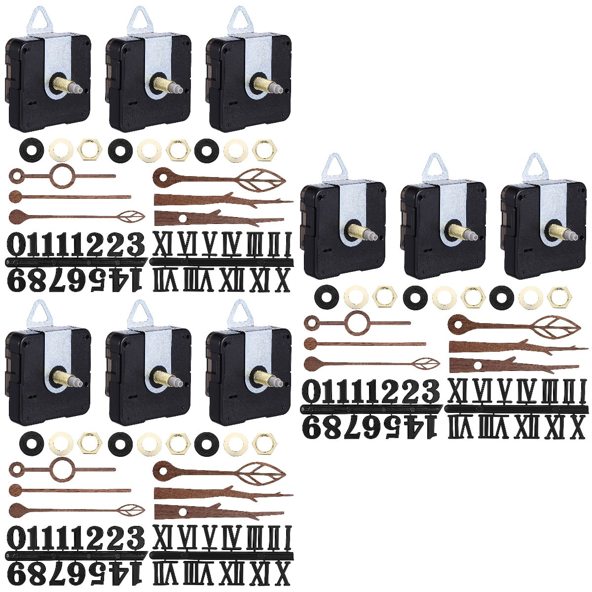 SHOWERORO Quartz Clock Movement Kit with Hands and Motor ABS Assorted Color 3Sets