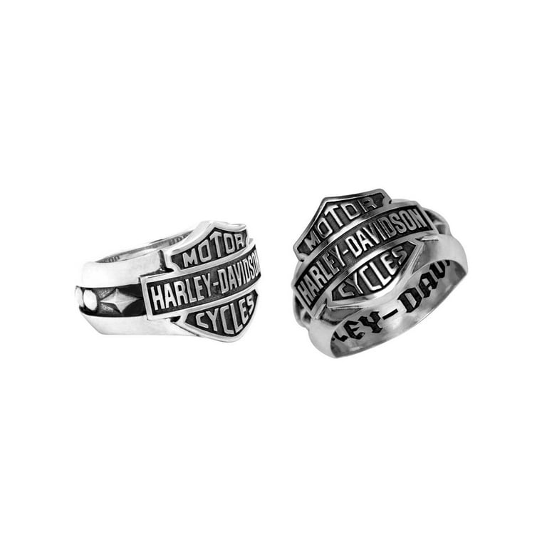 Harley Davidson Bar & Shield Decorative Band リング Harley-Davidson Men's Bar & Shield Decorative Band Ring