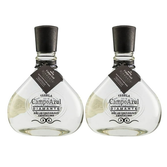 Duo Pack Tequila Campo Azul Diamante Añejo Cristalino 750 Ml Campo Azul Tequila, Añejo Cristalino