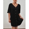 thumbnail image 3 of Bsubseach Women Swimsuit Cover Up Button Down Blouse Top V Neck Bathing Suit Coverup, 3 of 7