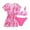 Pink, variant on Girls Tankini Swimsuits Size 12 Ruffle Bikini Bottoms Tie-Straps Tankini Sets 3pcs Cute Pattern Print Ruffle Bathing Suit