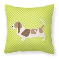 thumbnail image 6 of Carolines Treasures BB3802PW1818 Basset Hound Checkerboard Green Fabric Decorative Pillow, 6 of 6