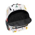 thumbnail image 6 of FORMRS School Backpack with Front Zippered Pocket 12" Student Travel Daypack, White Triangles, 6 of 6