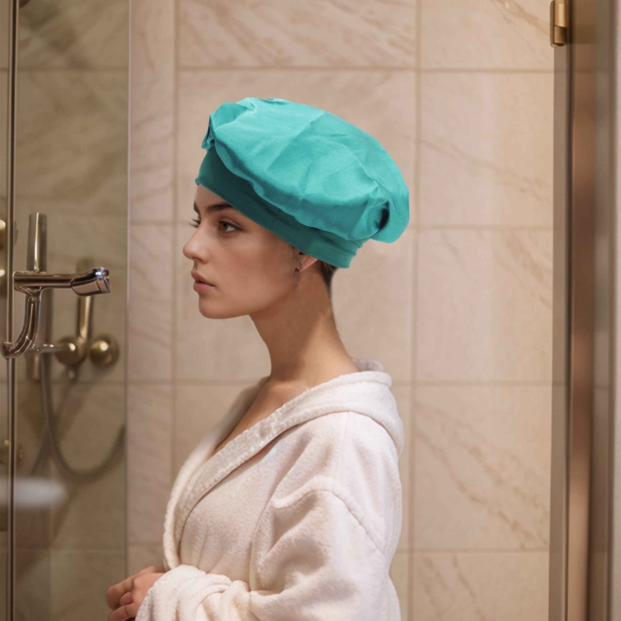Unique Bargains High Elasticity Shower Cap 1 Pc Blue