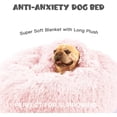 thumbnail image 5 of Dog Beds for Medium Dogs, Pink Dog Bed with Blanket Attached, Calming Anti-Anxiety Fluffy Dog Bed Washable (20"/26"/35"), 5 of 17