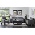 thumbnail image 2 of HFO Asher Modern Polyester Fabric Upholstered Channeled Loveseat in Gray, 2 of 10