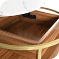 thumbnail image 5 of Dextrus Round Lift Top Coffee Table, Marble Center Tables with Hidden Storage Compartment for Living Room/Home Office, Gold, 5 of 7