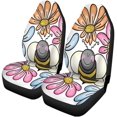 thumbnail image 2 of RYLABLUE Set of 2 Car Seat Covers Colorful Beekeeping Bee Surrounded by Flowers Bug Cartoon Child Universal Auto Front Seats Protector Fits for Car,SUV Sedan,Truck, 2 of 5