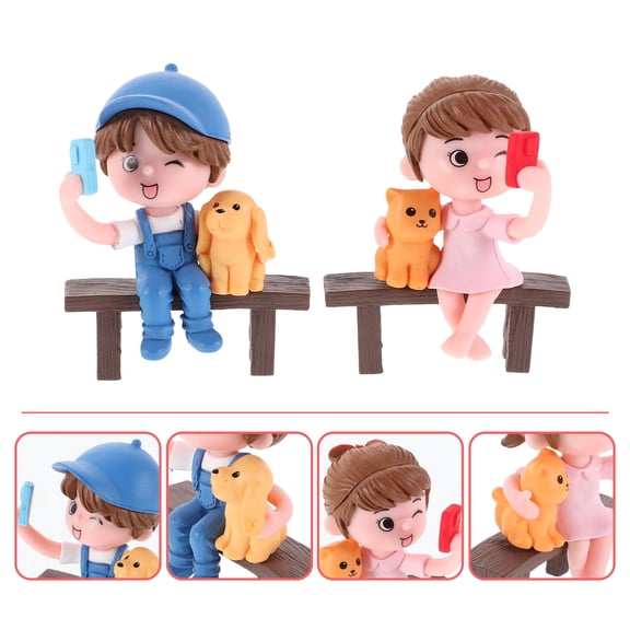 SOPOTUTU PVC Couple Figurine Assorted Color for Cozy Living Room Decor