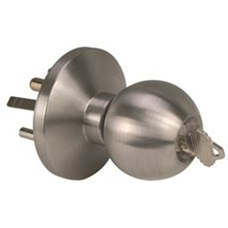 Bell Entry - Entry Ball Knob For Panic Device With Schlage Keyway, Stainless Steel