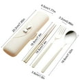 thumbnail image 3 of Vxdvou Stainless Steel Portable Cutlery Set, Camping Utensils with Storage Box, Spoon, Fork, Chopsticks for Office & School, Durable & Portable, Ideal for Travel, Pink/Beige/Green, 3 of 6