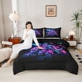 thumbnail image 4 of Castle Fairy Romantic Skull Skeleton Twin Comforter Sets,Flying Butterflies Bedding Set, 4 of 8