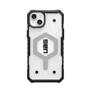 UAG iPhone 15 Plus Case 6.7 Pathfinder Clear Ice/Silver Built-in Magnet Compatible with MagSafe Charging Rugged Transparent Dropproof Protective Cover by URBAN ARMOR GEAR