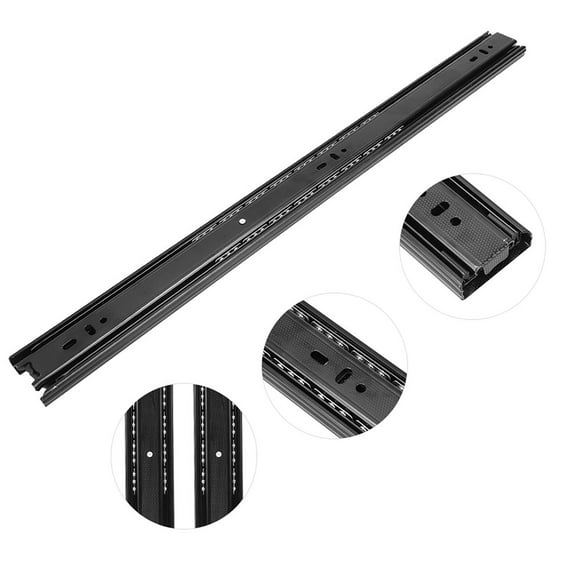 2 Pcs Drawer Slide Side Mount Full Extension Drawer Rails Cabinet Locking Rail Tool Box Runner 12in 3 Sections Ball Bearing Flexible Drawer Runners File Sliding Rail Kitchen Slider
