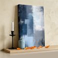 thumbnail image 3 of Ships Next Day Canvas Wall Art 8"x10", Navy Blue Grey Wood Framed Canvas Print Painting, Modern Ombre Oil Painted Abstract Art Ready to Hang Small Picture Wall Decor for Home Bathroom Nursery Office, 3 of 9