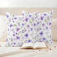 thumbnail image 3 of Purple Flowers Pillow Covers 2 Pack Spring Plant Pillowcase Waterproof Outdoor Throw Pillow Cover for Patio Garden Square Cushion 20”x20”, 3 of 9