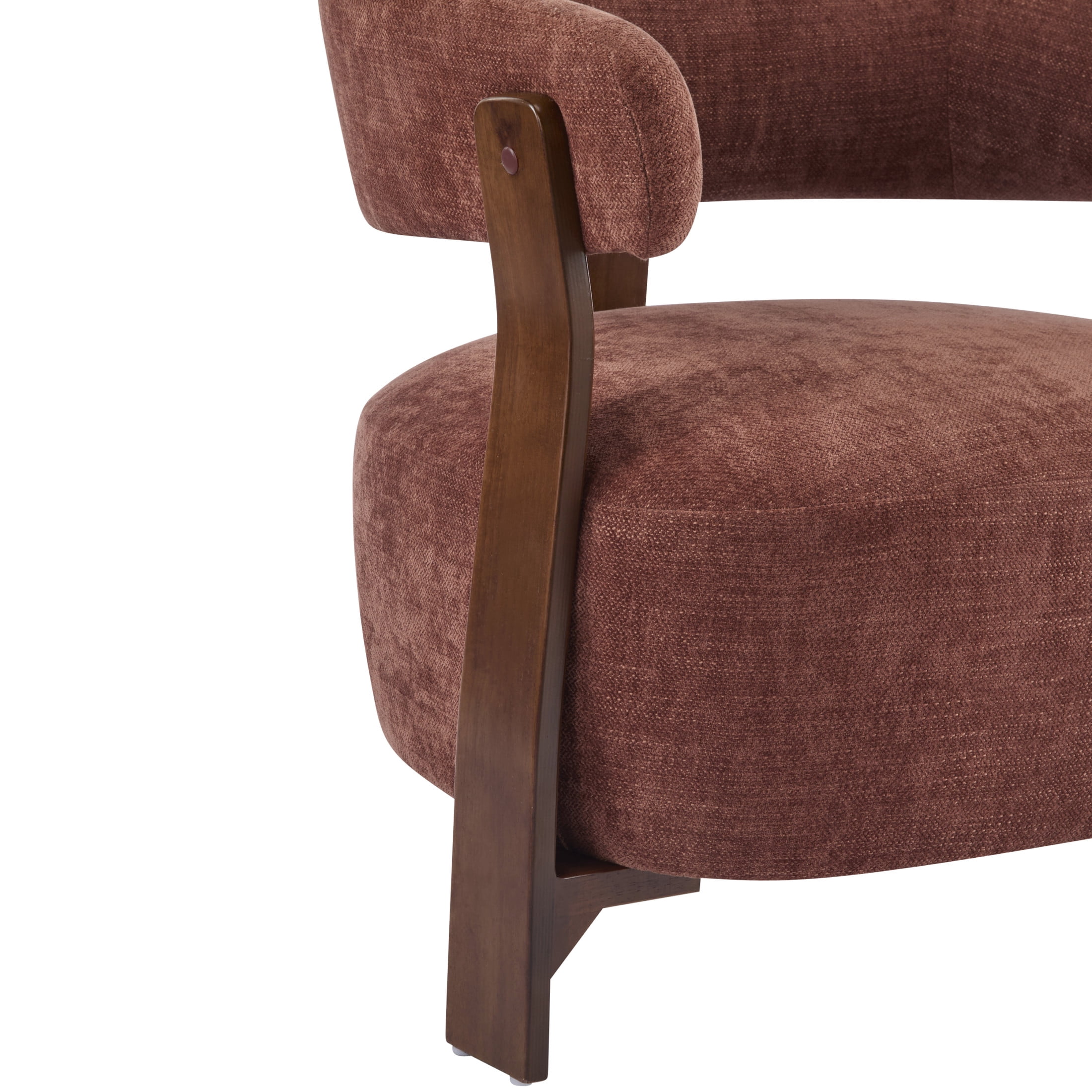 Christopher Knight Home 31.5" Modern Upholstered Accent Armchair with Curved Wood Legs, Coral Red, Set of 2