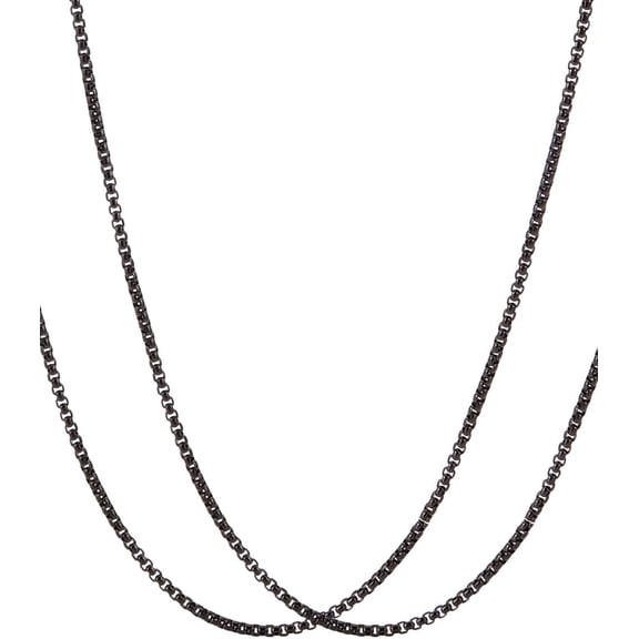 2Pcs Black Cuban Link Chain Necklaces 19.7 inch Titanium Steel Punk Box Chain Necklaces Hip Hop Chain Necklaces for Women Men Stylish Accessory Metal Black DIY