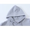 thumbnail image 4 of Weilanxin Mens Hooded Sweatshirt Casual Long Sleeve Drawstring Waffle Knit Pullover Hoodies Gray M, 4 of 8