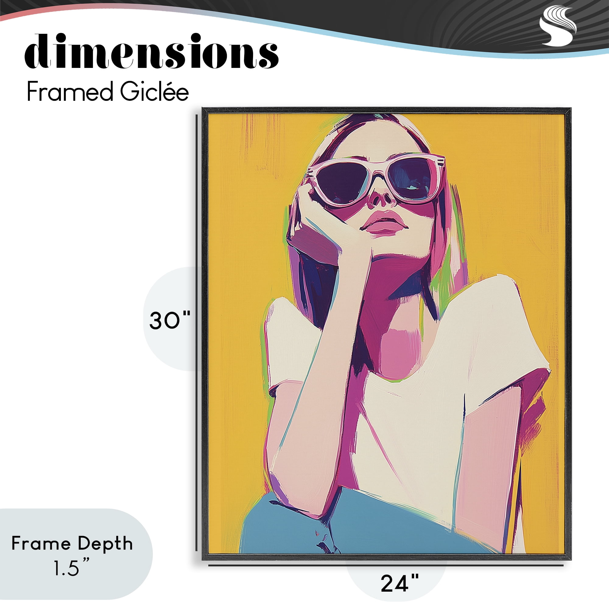 Stupell Industries Chroma Shades Girl Black Framed Giclee Art, design by Walker Noble