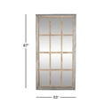 thumbnail image 3 of DecMode 35" x 67" Brown Window Pane Inspired Wall Mirror, 3 of 8