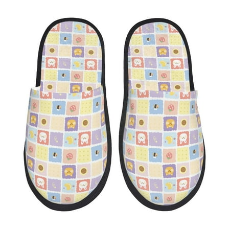 Balery Cat And Rabbit Slient Indoor Furry Fleece Comfort House Shoes Soft Non-Slip Home Shoes Cotton slippers House Slippers-- Medium