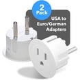 thumbnail image 2 of OREI American USA to European Schuko Germany Plug Adapters CE Certified Heavy Duty - 2 Pack, 2 of 9