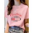 thumbnail image 1 of Camiseta con estampado navideño para mujer, ropa de tendencia bonita, Top con estampado de vacaciones, camiseta estampada para mujer, ropa para mujer, 1 of 5
