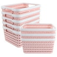 thumbnail image 1 of 8 Pack Panier de Rangement en Plastique 9.2 x 6.8 x 4.7 Pouces Acrux7 Panier de Réfrigérateur de Cuisine Portable en Plastique Tressé Boîte de Rangement de Bureau pour Cuisine Salle de Bain et Armoire (Rose), 1 of 5