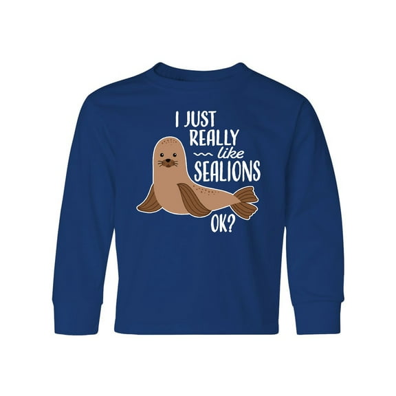 Inktastic I Just Really Like Sea Lions Ok Long Sleeve Youth T-Shirt