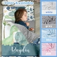thumbnail image 4 of AOLOA Custom Toddler Nap Mat for Preschool, Personalized Name Kids Nap Mat for Daycare Kindergarten Boys Girls, Sleeping Bag with Pillow Blanket, Thick Padded Rolled Napping Mats, Green Dinosaur, 4 of 8