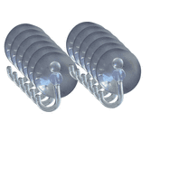 Suction Cup Hooks, 1.57 Inches Clear PVC Suction Cups With Plastic Hooks, For Bathroom Shower Wall Window Glass Door 12 Pieces