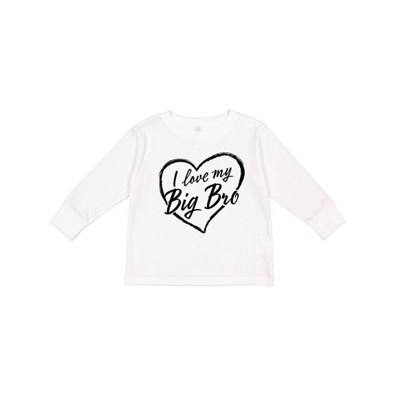 Inktastic I Love My Big Bro in Black Chalk Heart Boys or Girls Long Sleeve Toddler T-Shirt