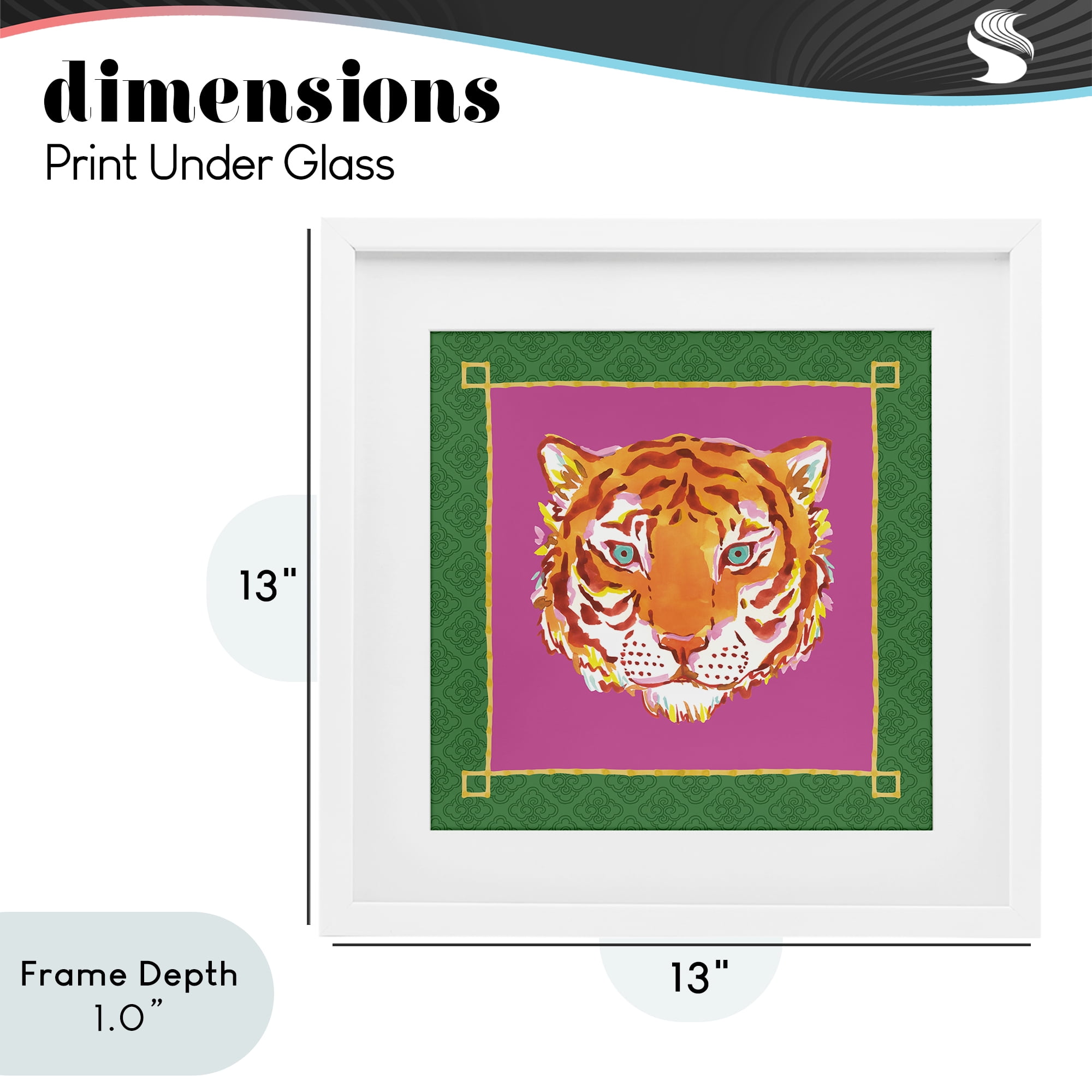 Stupell Industries Bordered Exotic Tiger Portrait White Framed Print Under Glass, design by Karolina Sato